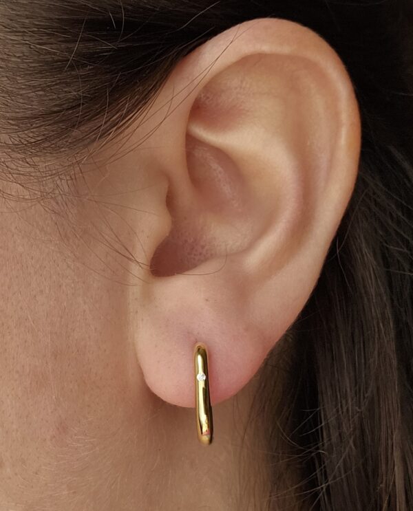 Aros Huggies Begonia gold- plata 925